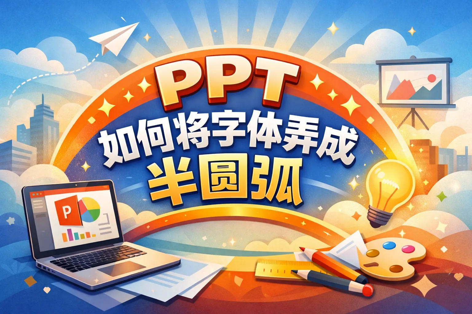 ppt如何将字体弄成半圆弧