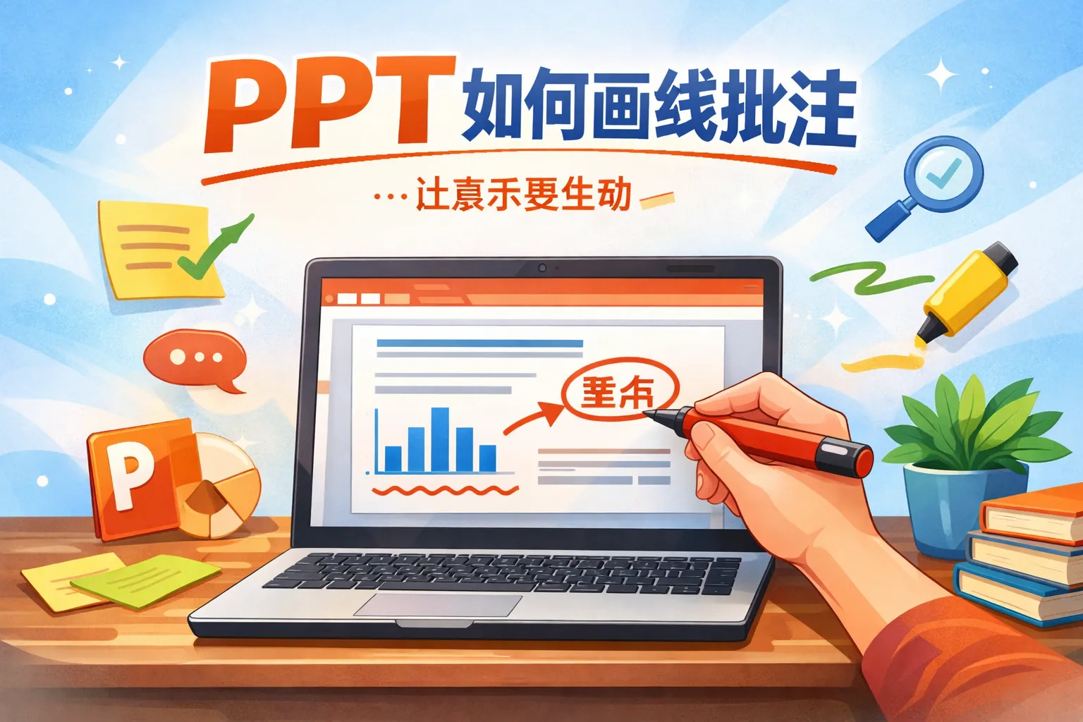 ppt如何画线批注