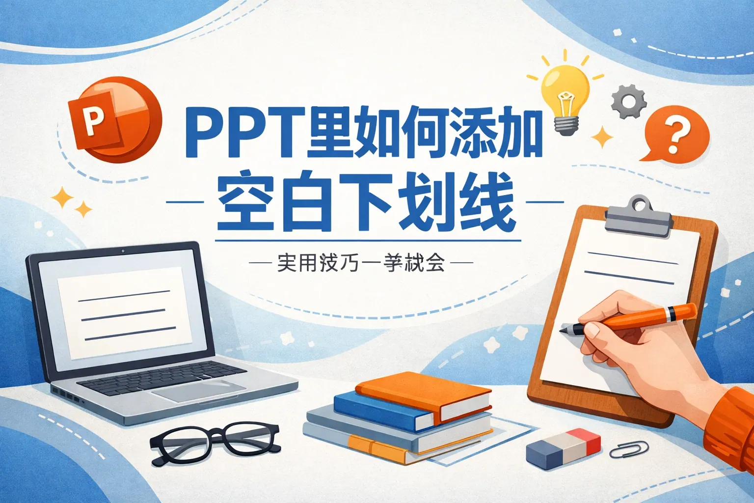 ppt里如何添加空白下划线