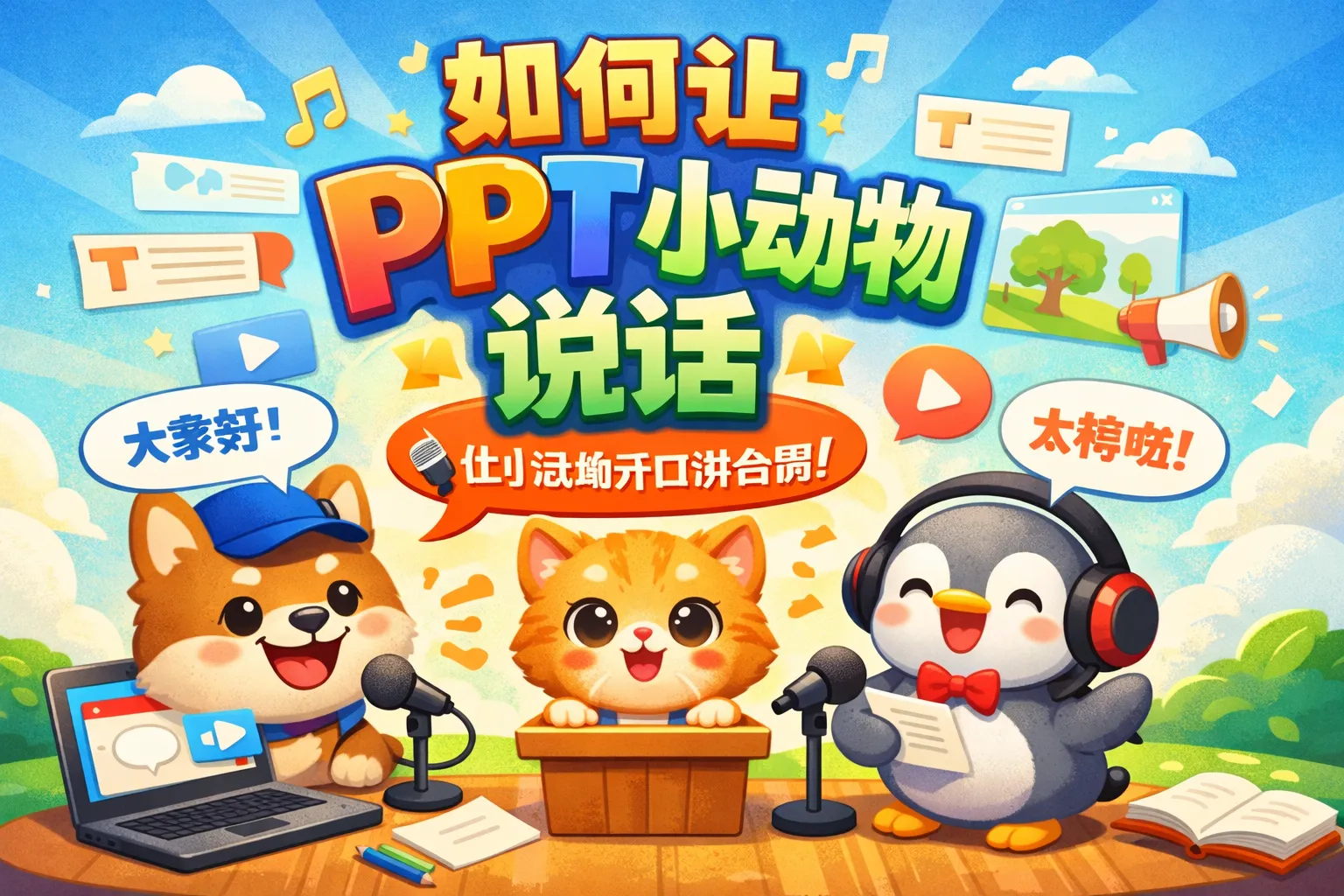 如何让ppt小动物说话