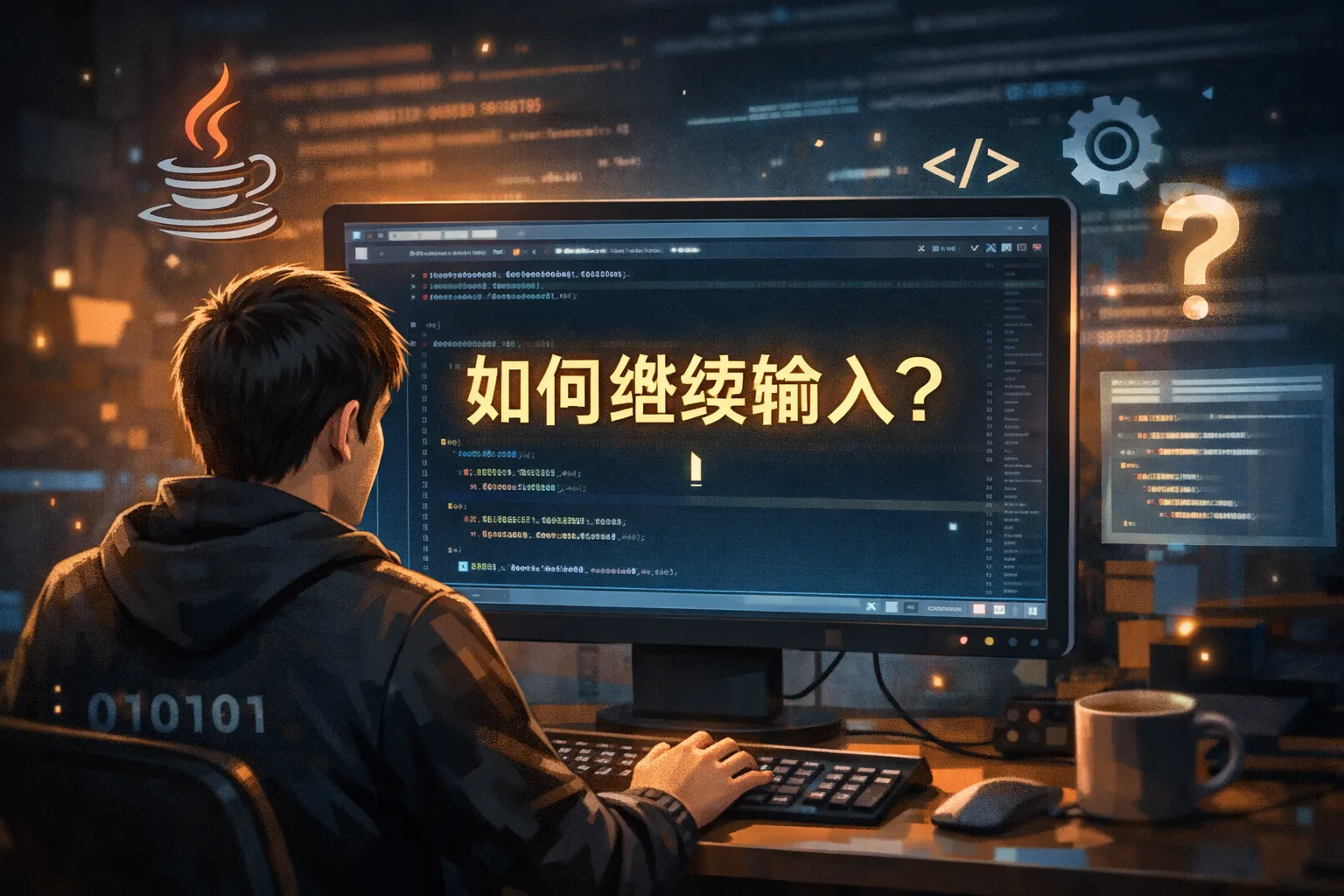 java如何继续输入