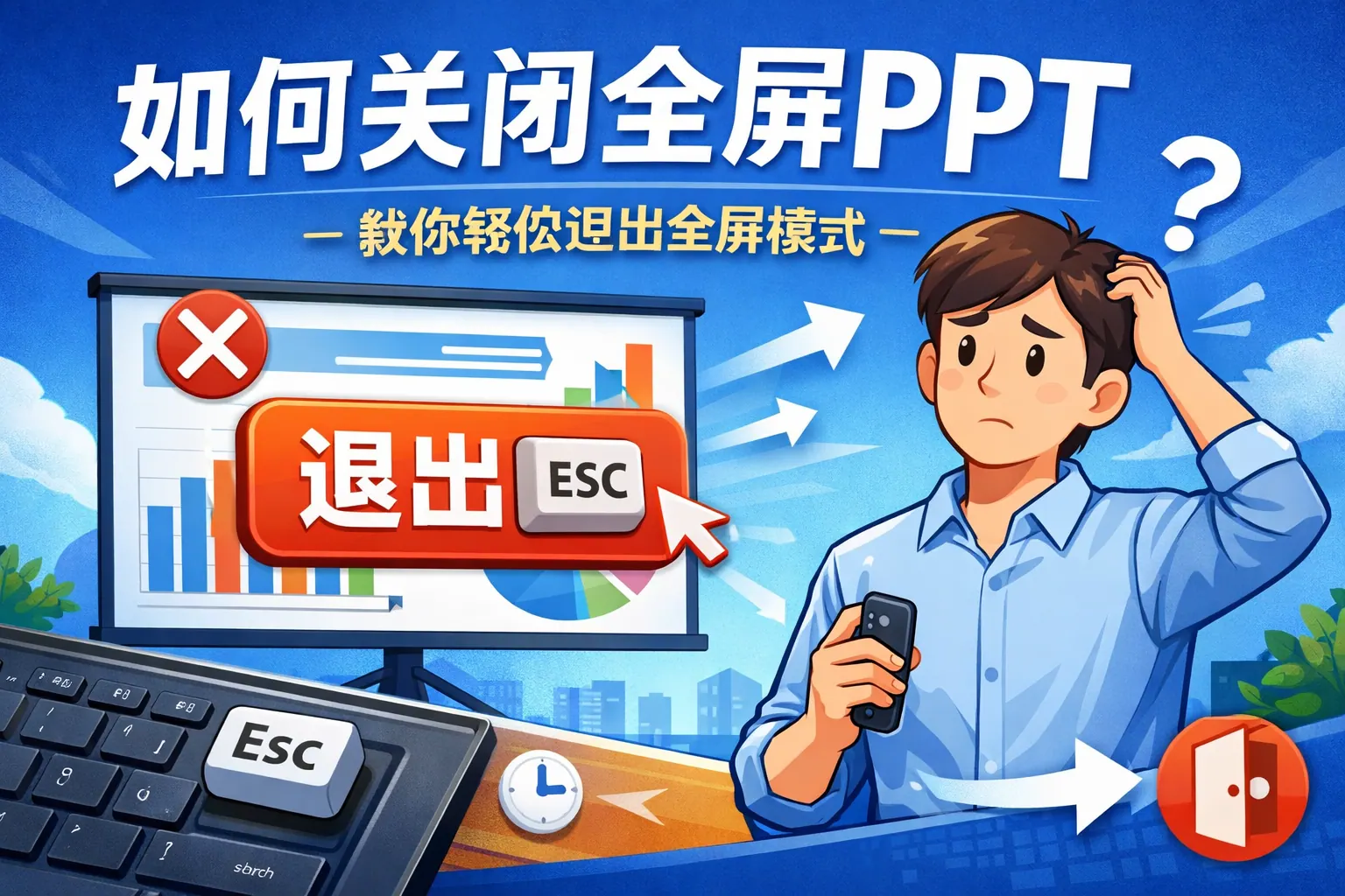 如何关闭全屏ppt