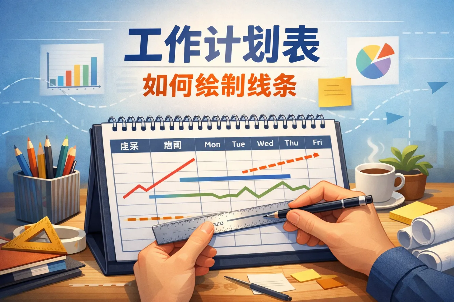 工作计划表如何绘制线条