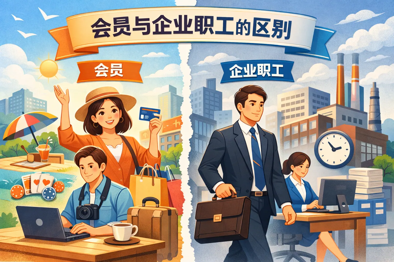 会员与企业职工的区别