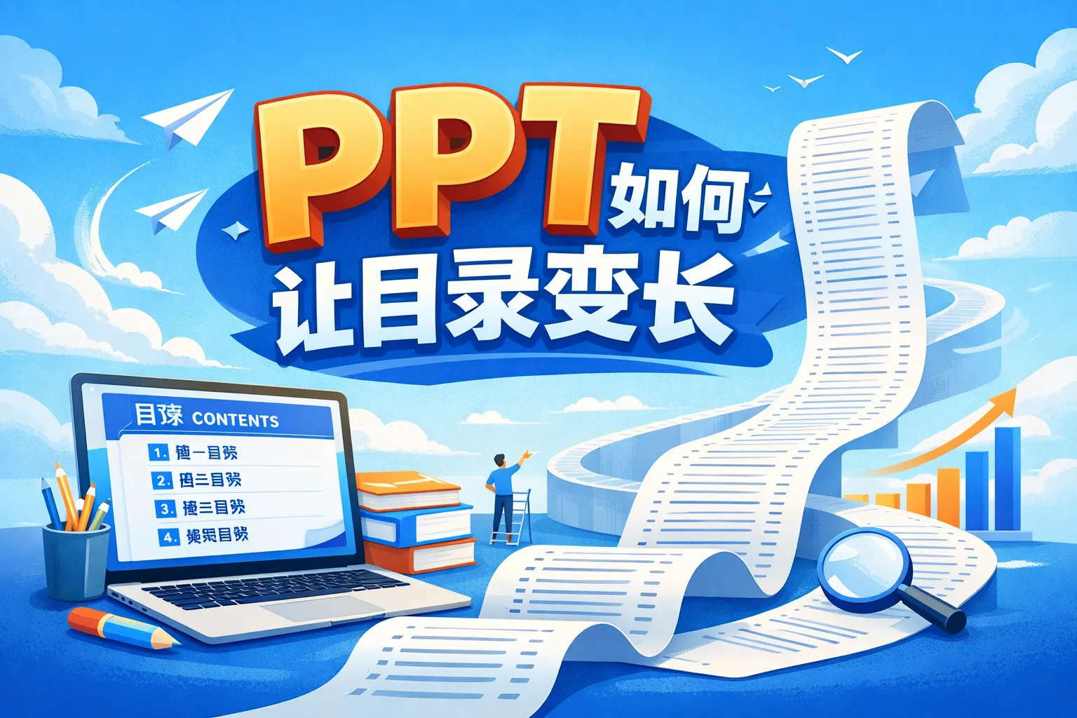 ppt如何让目录变长