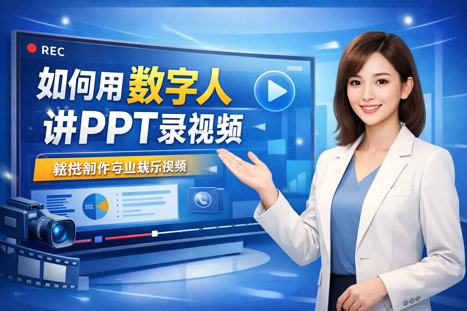 如何用数字人讲ppt录视频