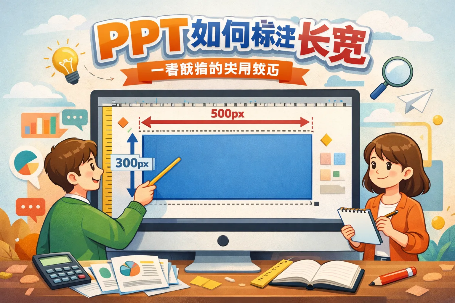 ppt如何标注长宽