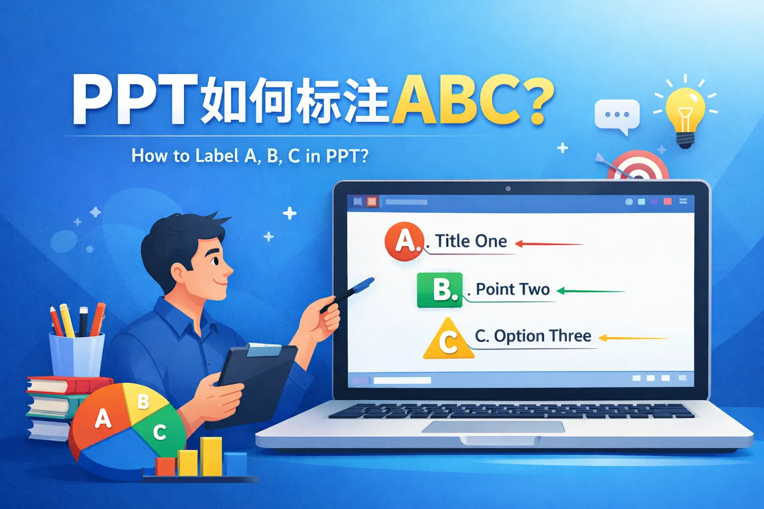 ppt如何标注abc