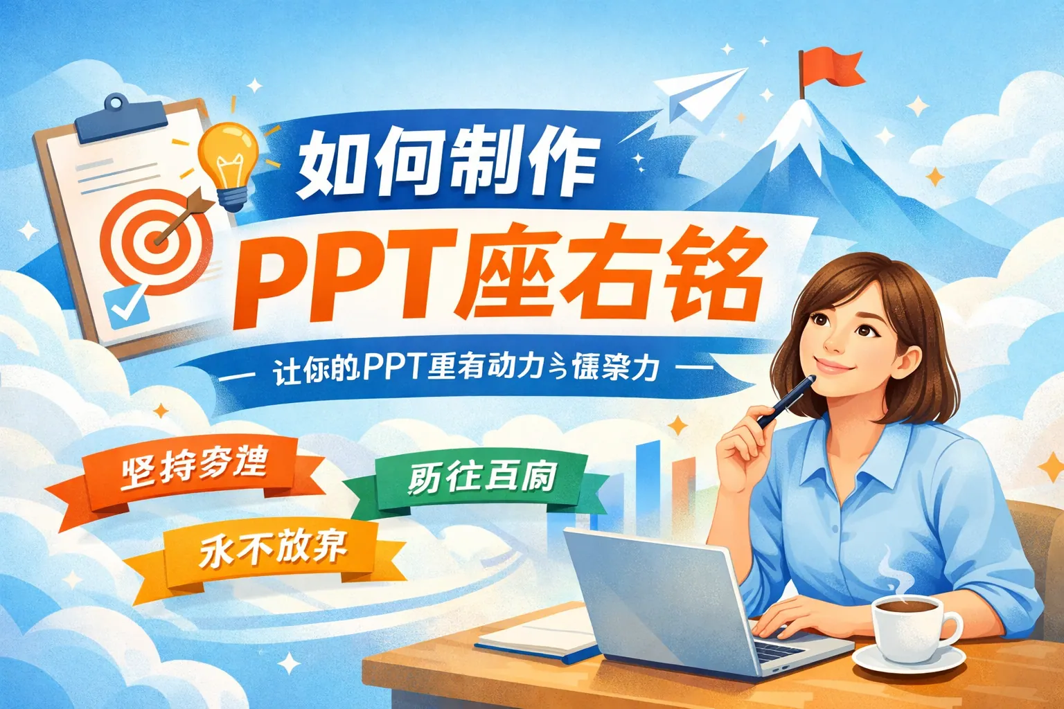 如何制作ppt座右铭