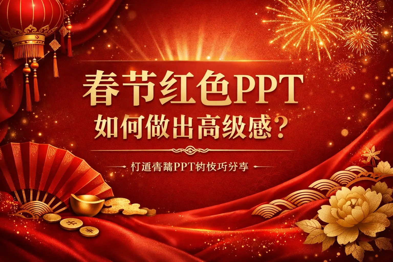 春节红色ppt如何做出高级感