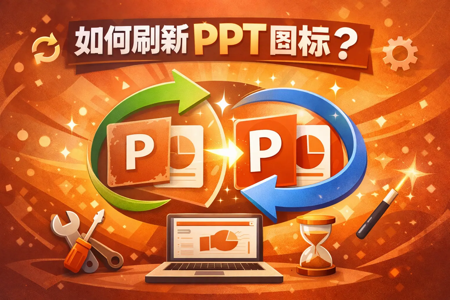如何刷新ppt图标