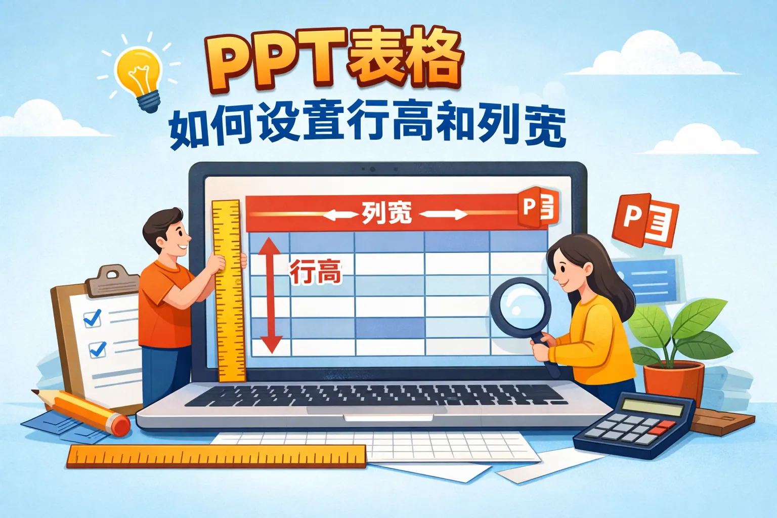 ppt表格如何设置行高和列