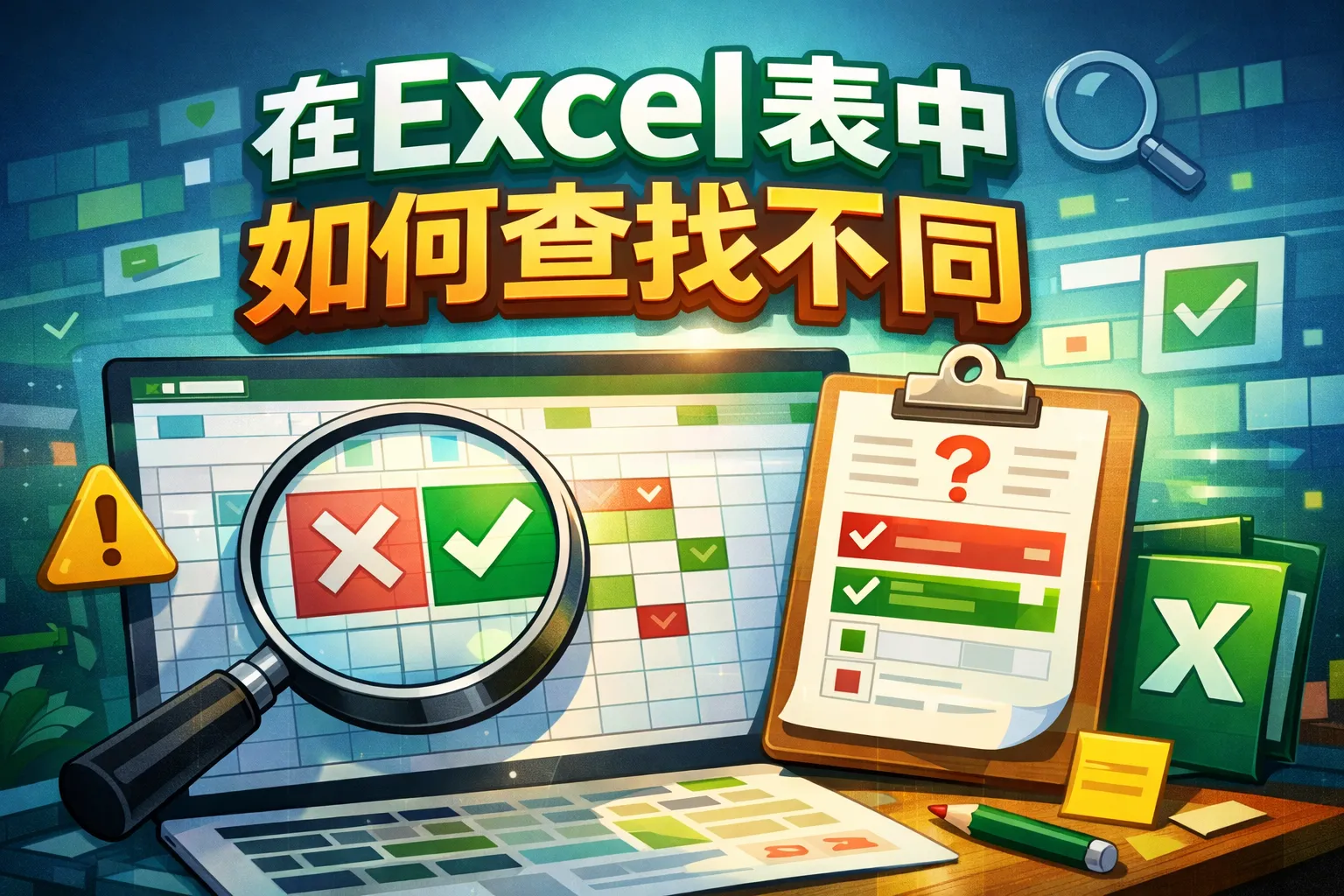 在excel表中如何查找不同