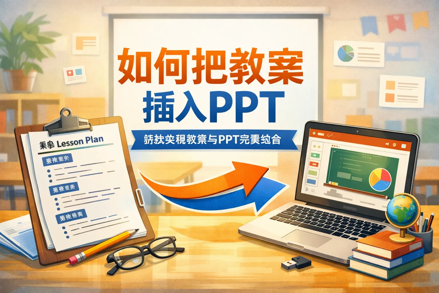 如何把教案插入ppt