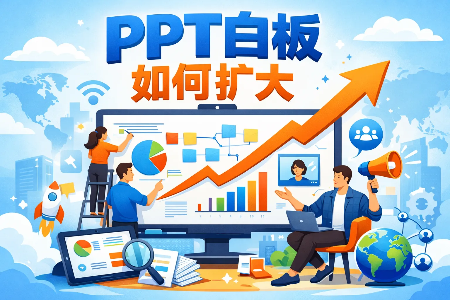 ppt白板如何扩大