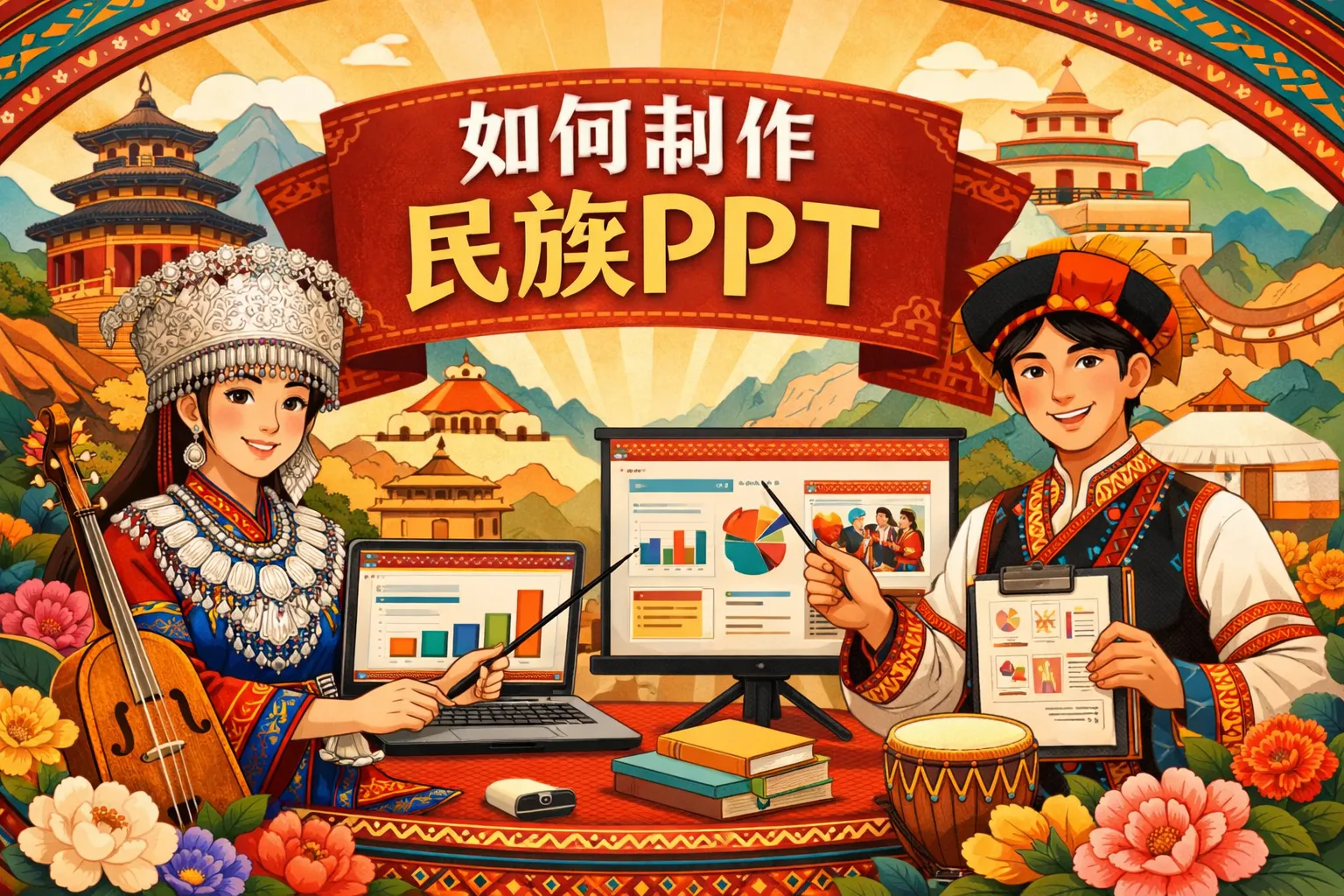 如何制作民族PPT
