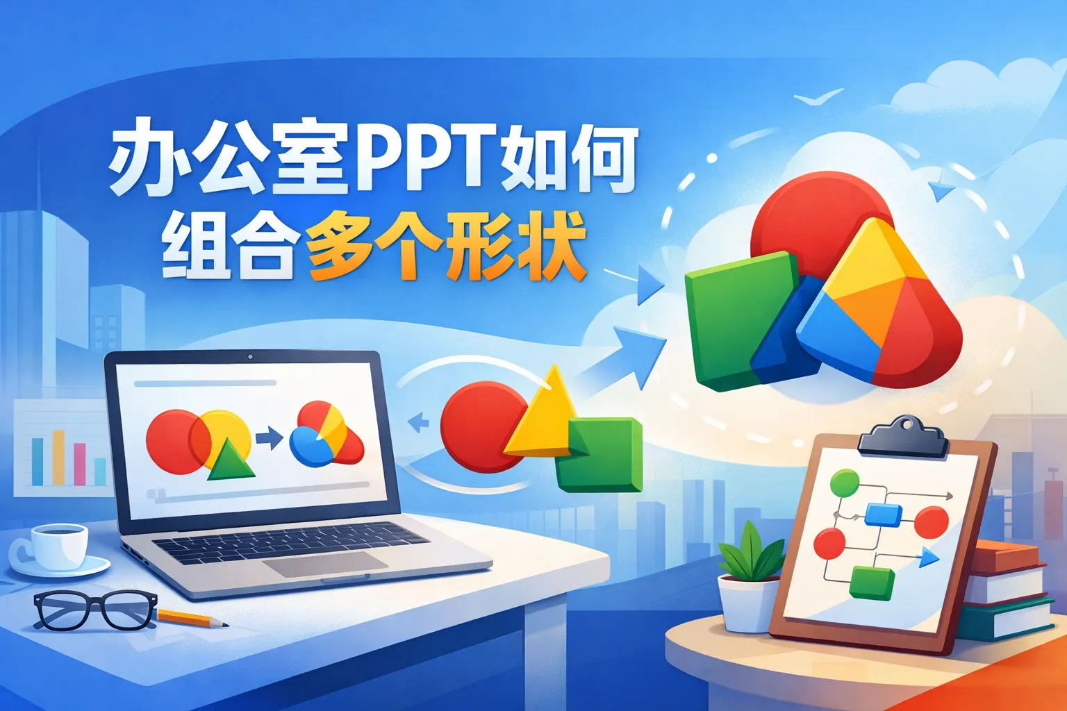 办公室ppt如何组合多个形状