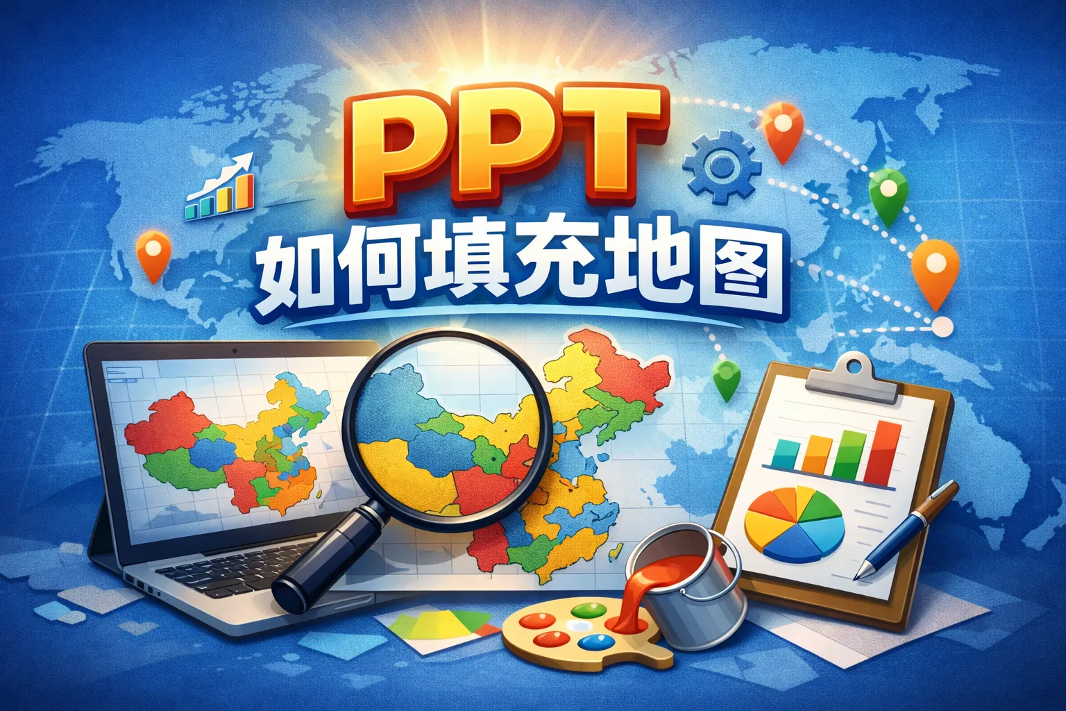 ppt如何填充地图