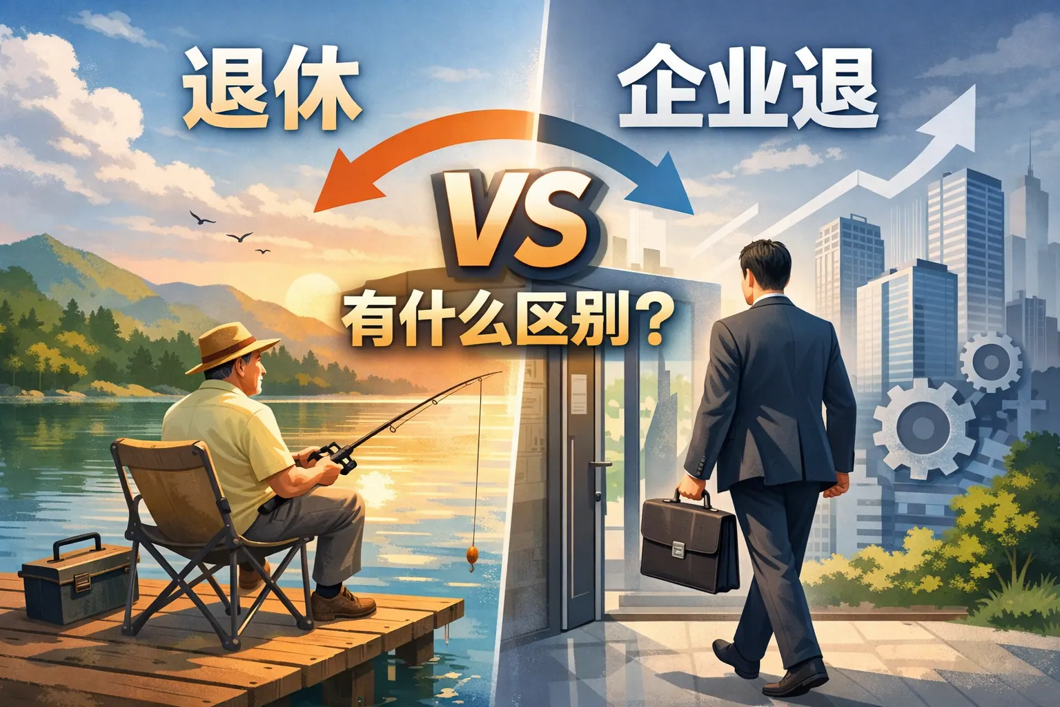 退休在企业退有什么区别