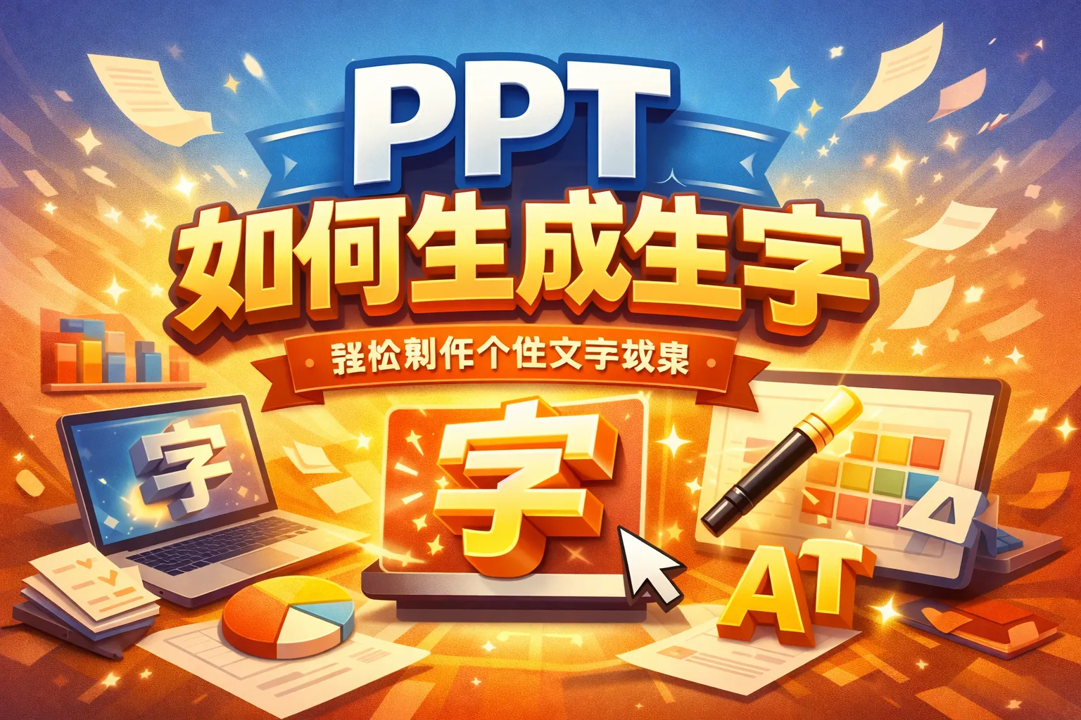 ppt如何生成生字
