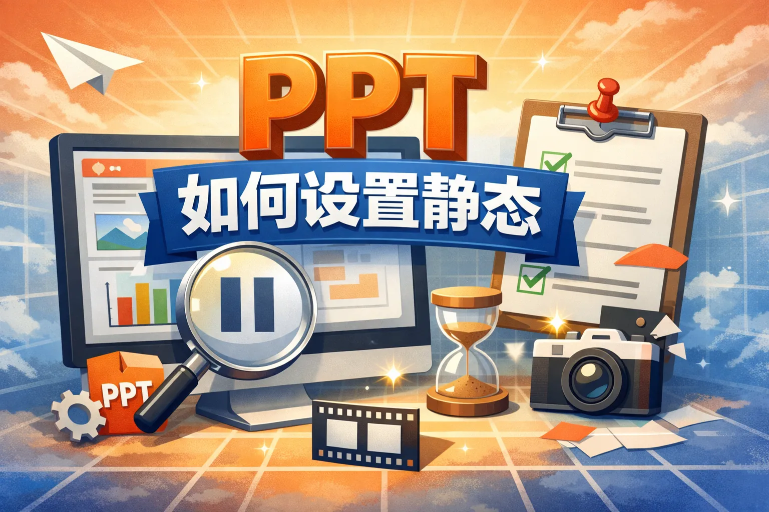 ppt如何设置静态