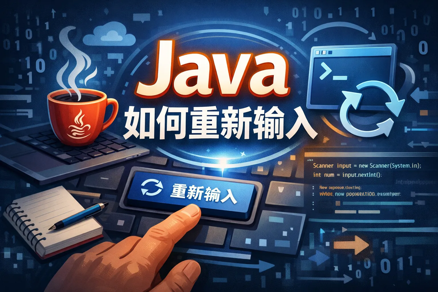 java如何重新输入