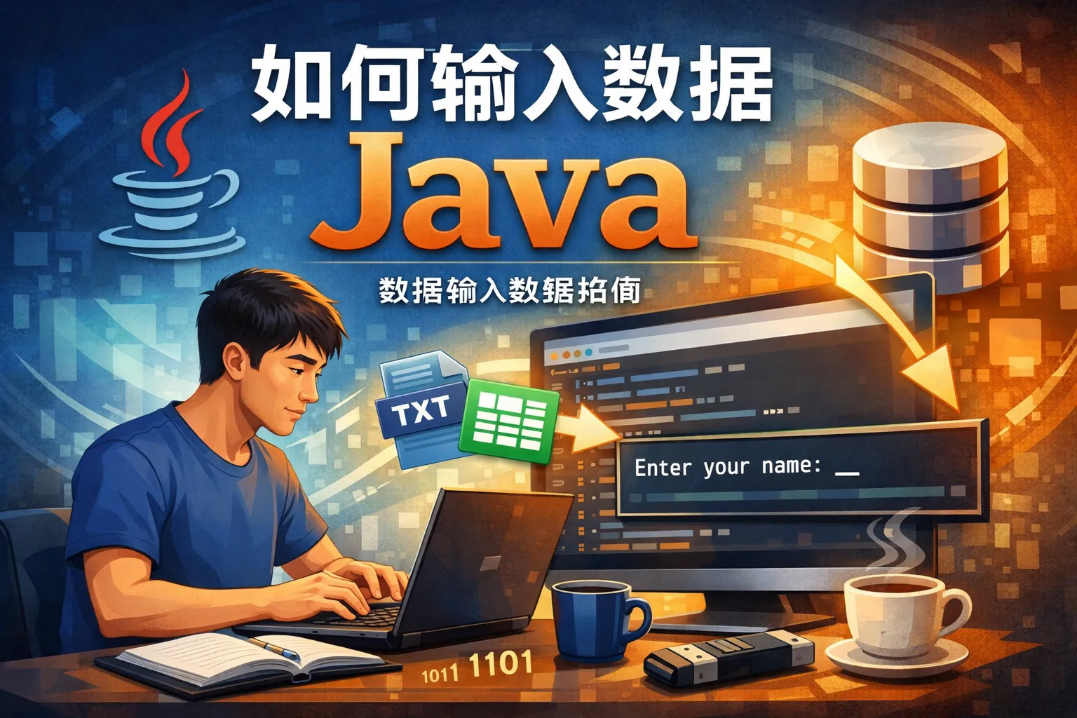 如何输入数据java