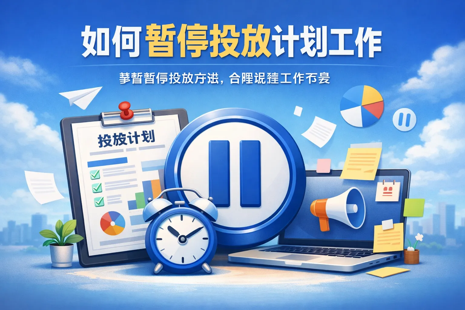 如何暂停投放计划工作