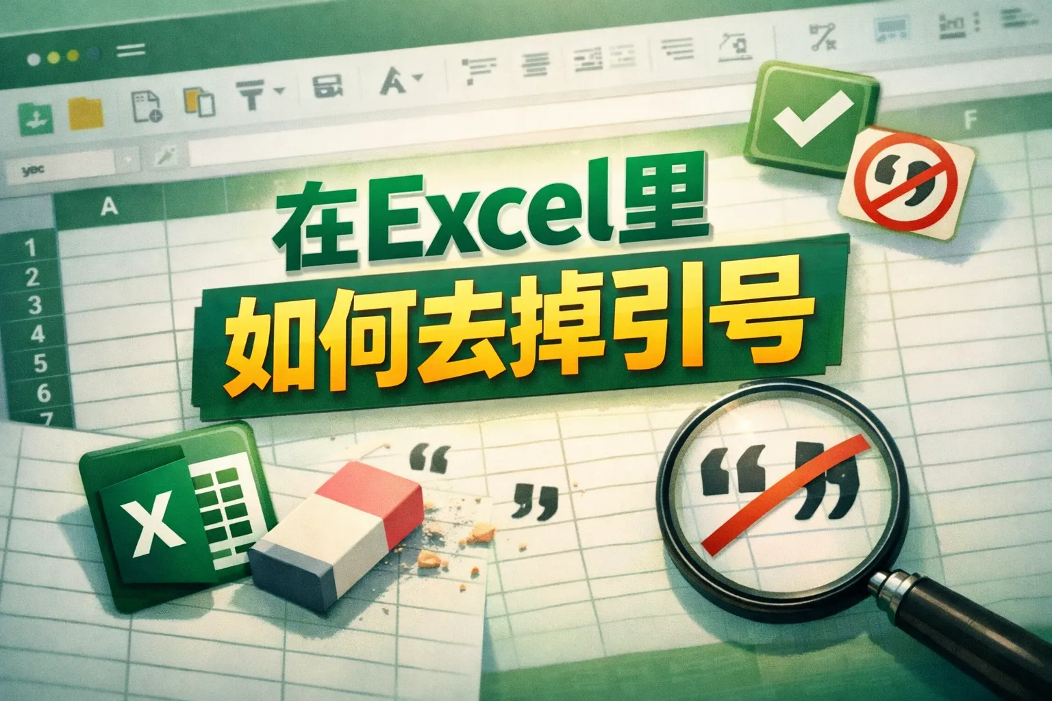 在excel里如何去掉引号
