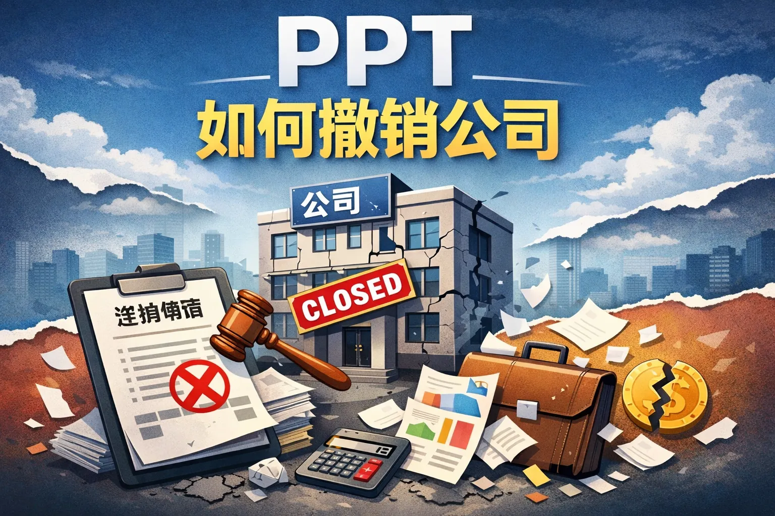 ppt如何撤销公司