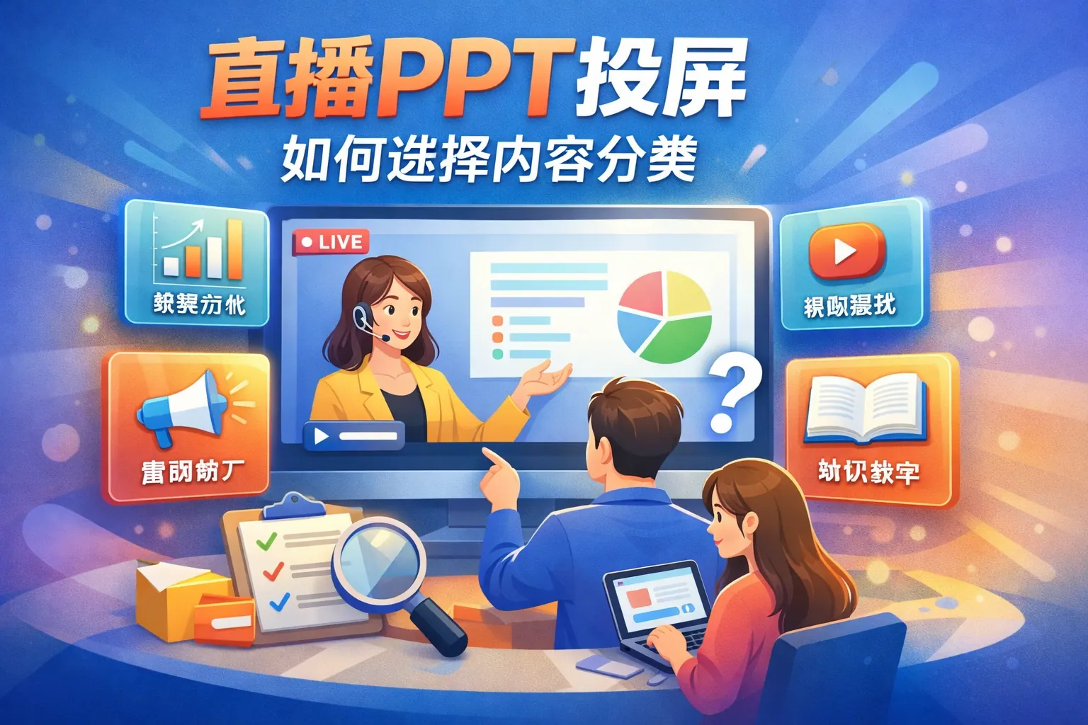 直播ppt投屏如何选择内容分类