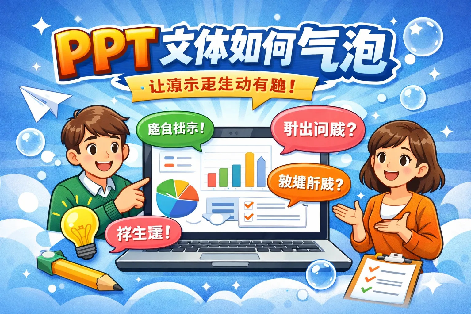 ppt文体如何加气泡