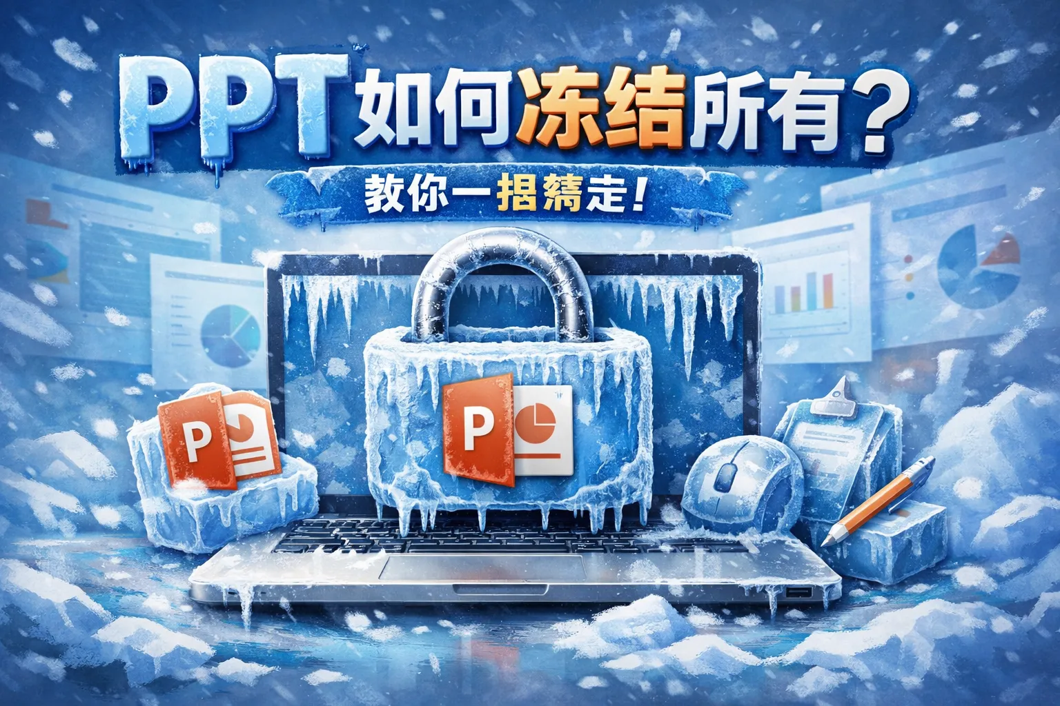 ppt如何冻结所有