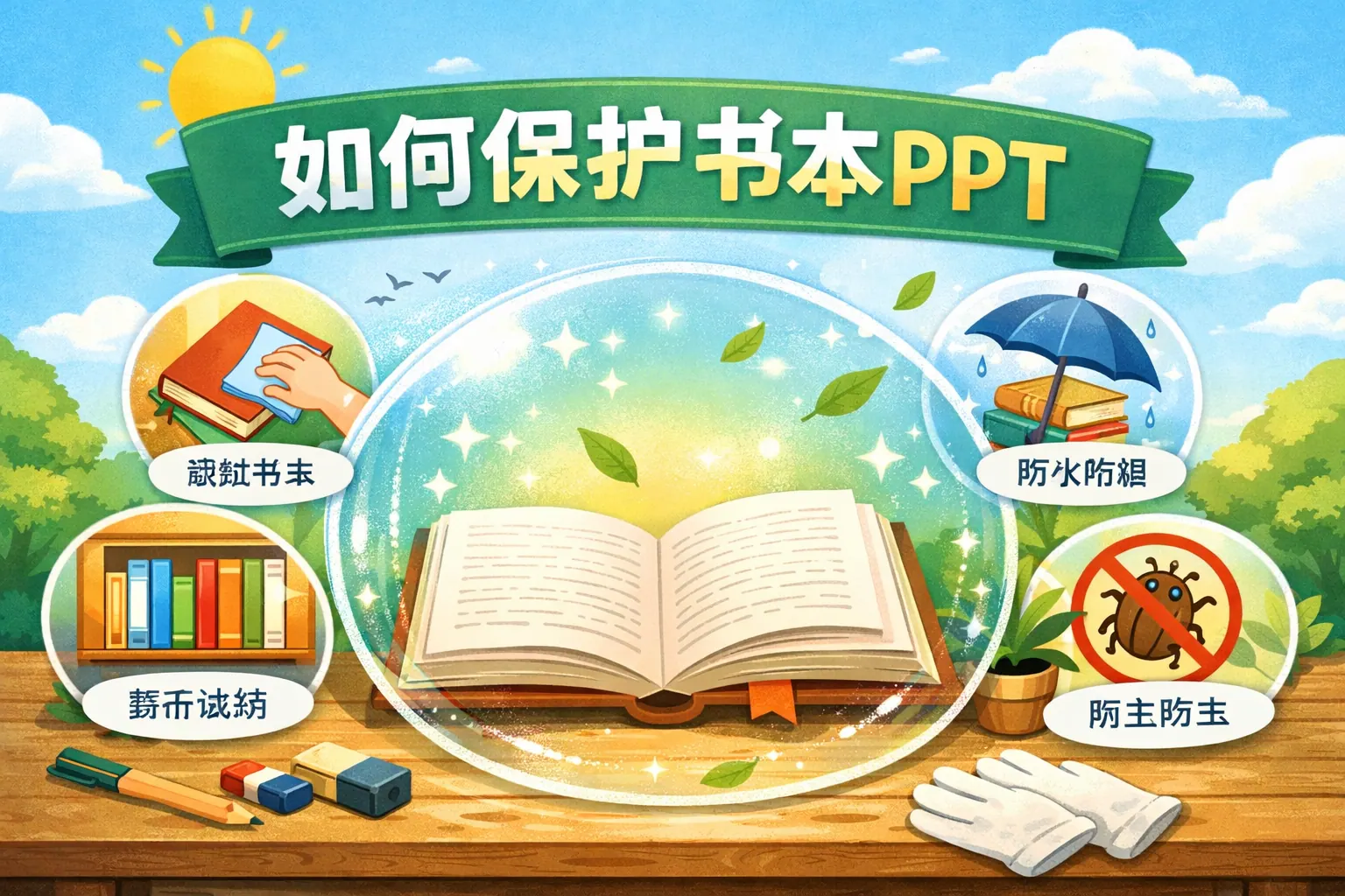 如何保护书本ppt