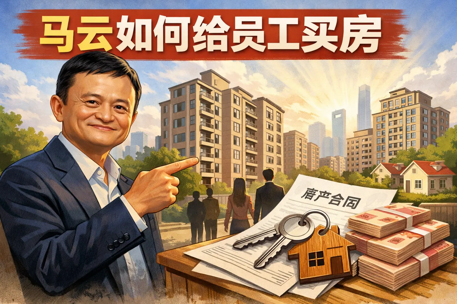 马云如何给员工买房