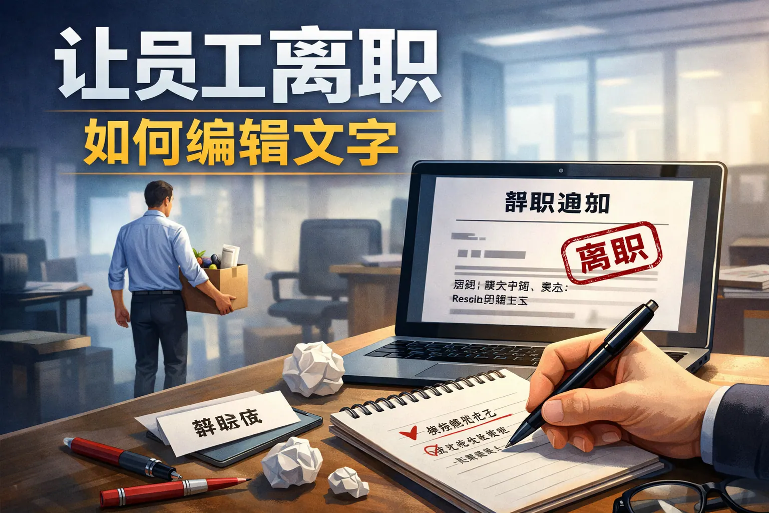 让员工离职如何编辑文字