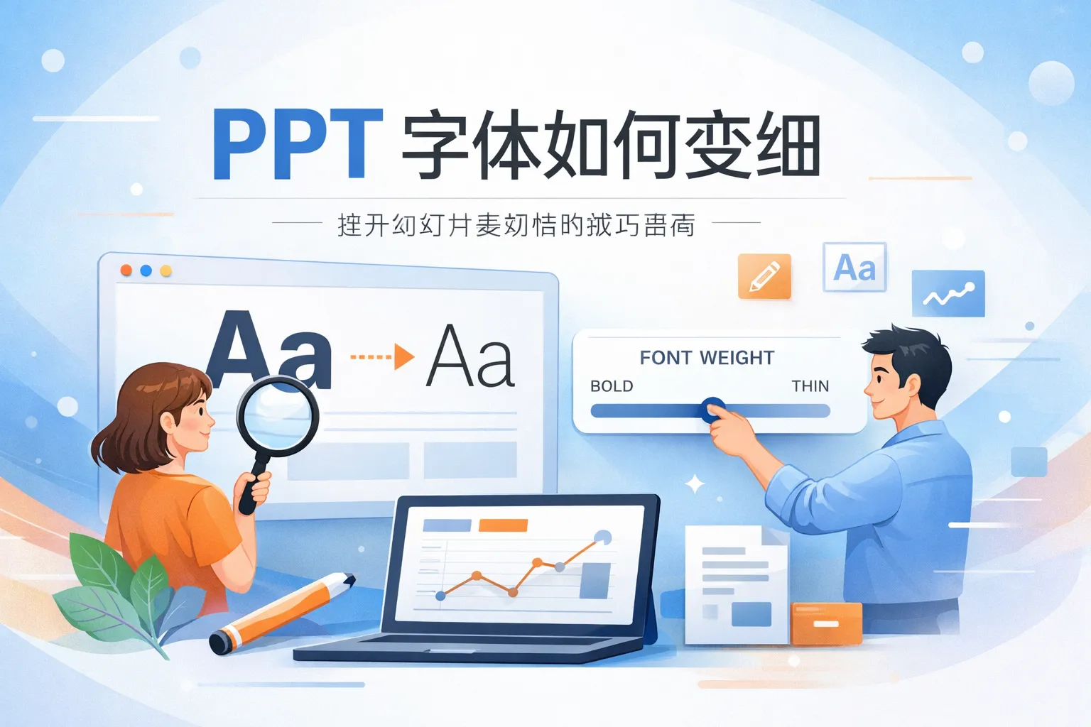ppt字体如何变细