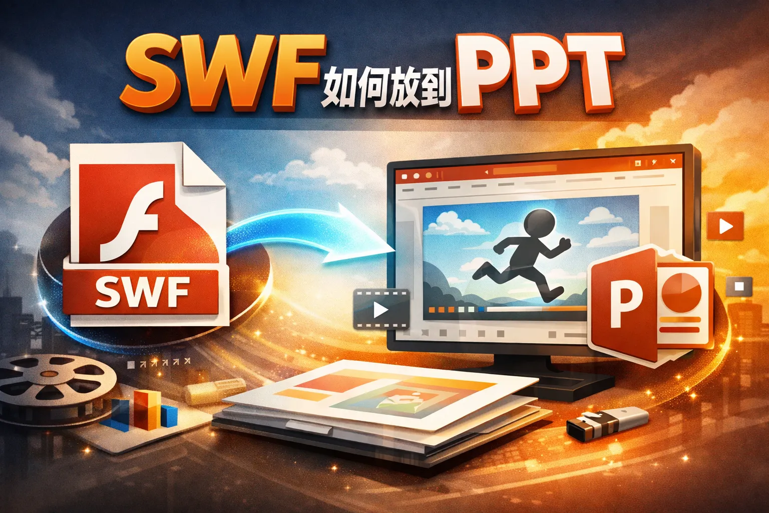 swf如何放到ppt