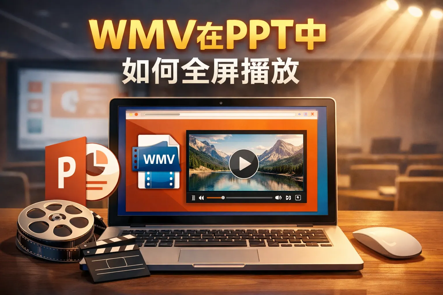 wmv在ppt中如何全屏播放