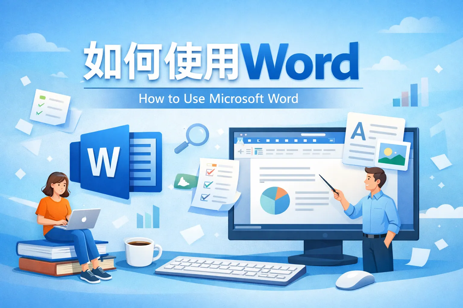 以如何使用Word为题的ppt