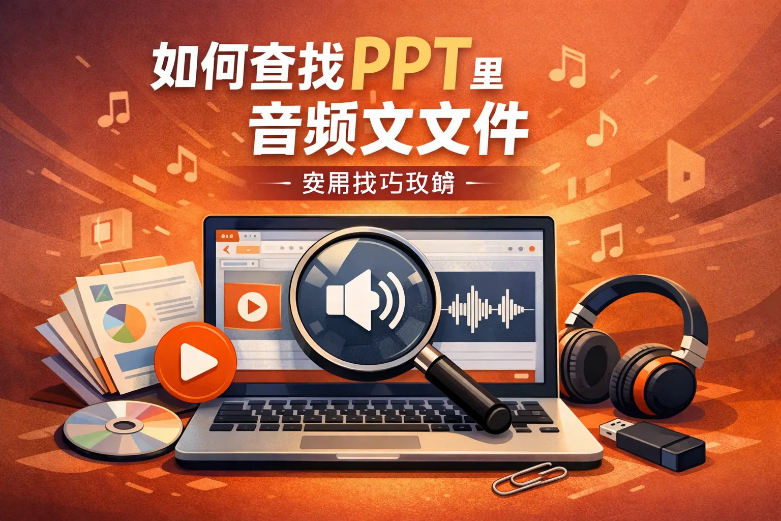 如何查找ppt里的音频文件