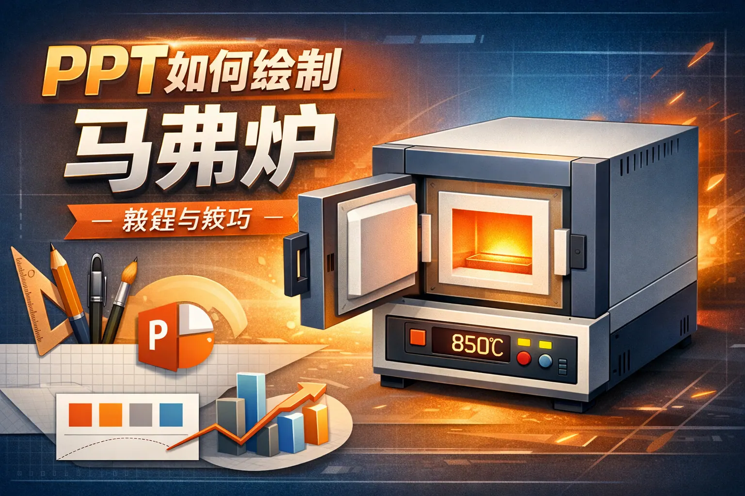 ppt如何绘制马弗炉