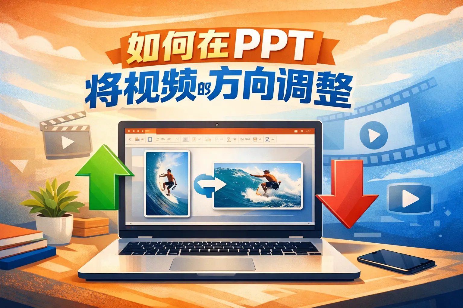 如何在ppt将视频的方向调整