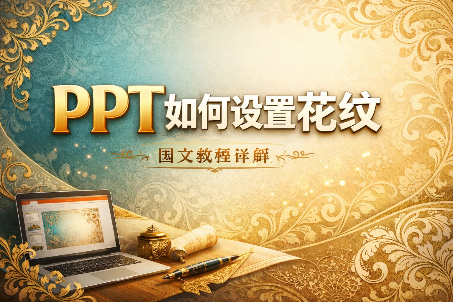 ppt如何设置花纹