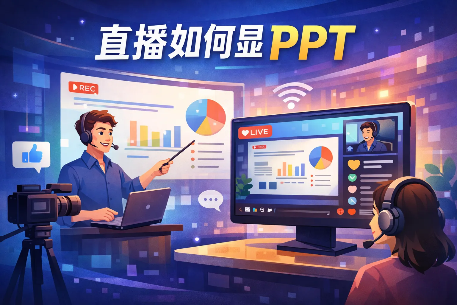 直播如何显示ppt