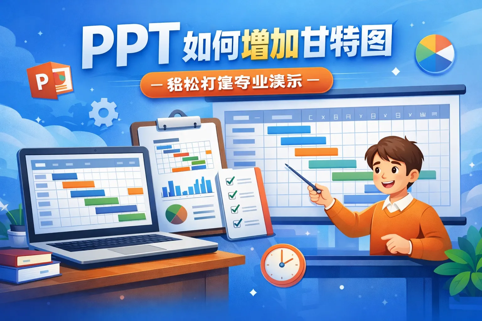 ppt如何增加甘特图