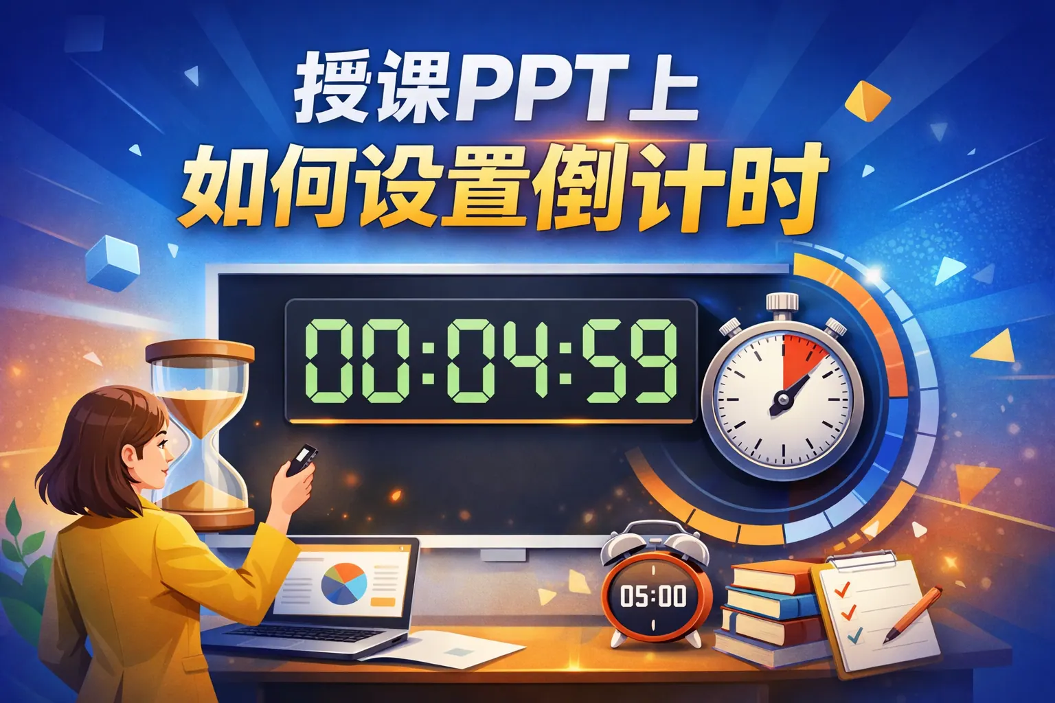 授课ppt上如何设置倒计时