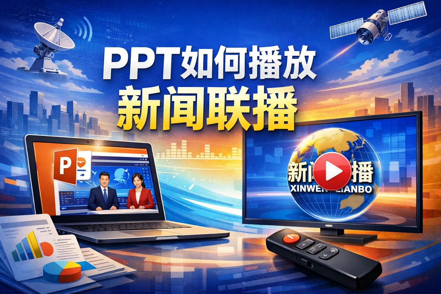 ppt如何播放新闻联播