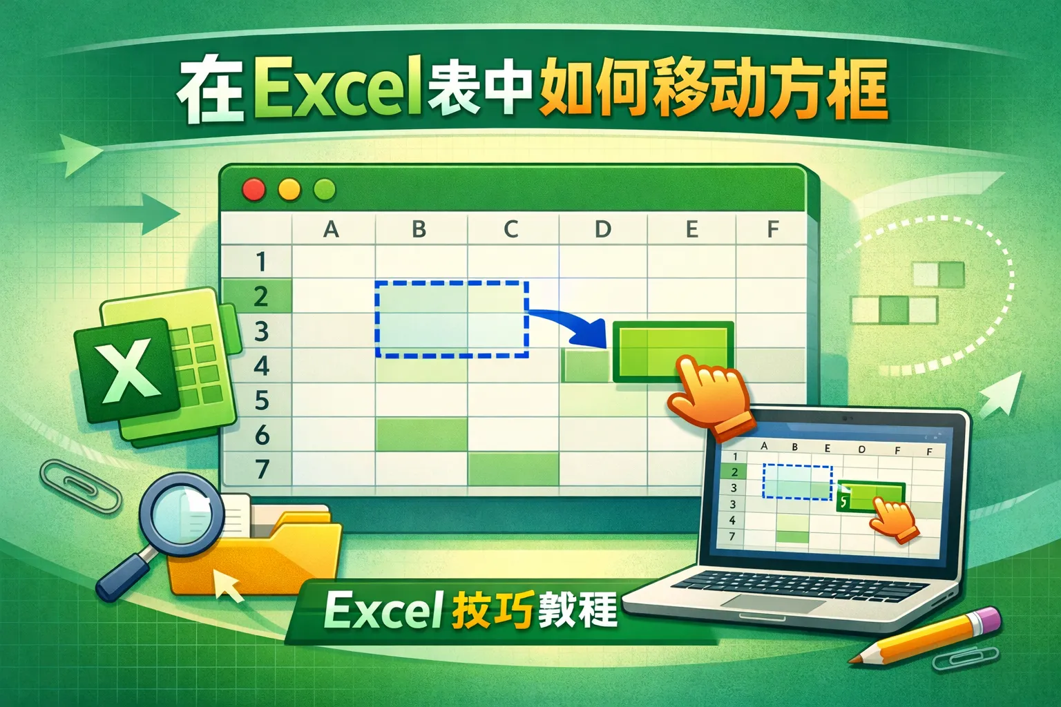 在excel表中如何移动方框