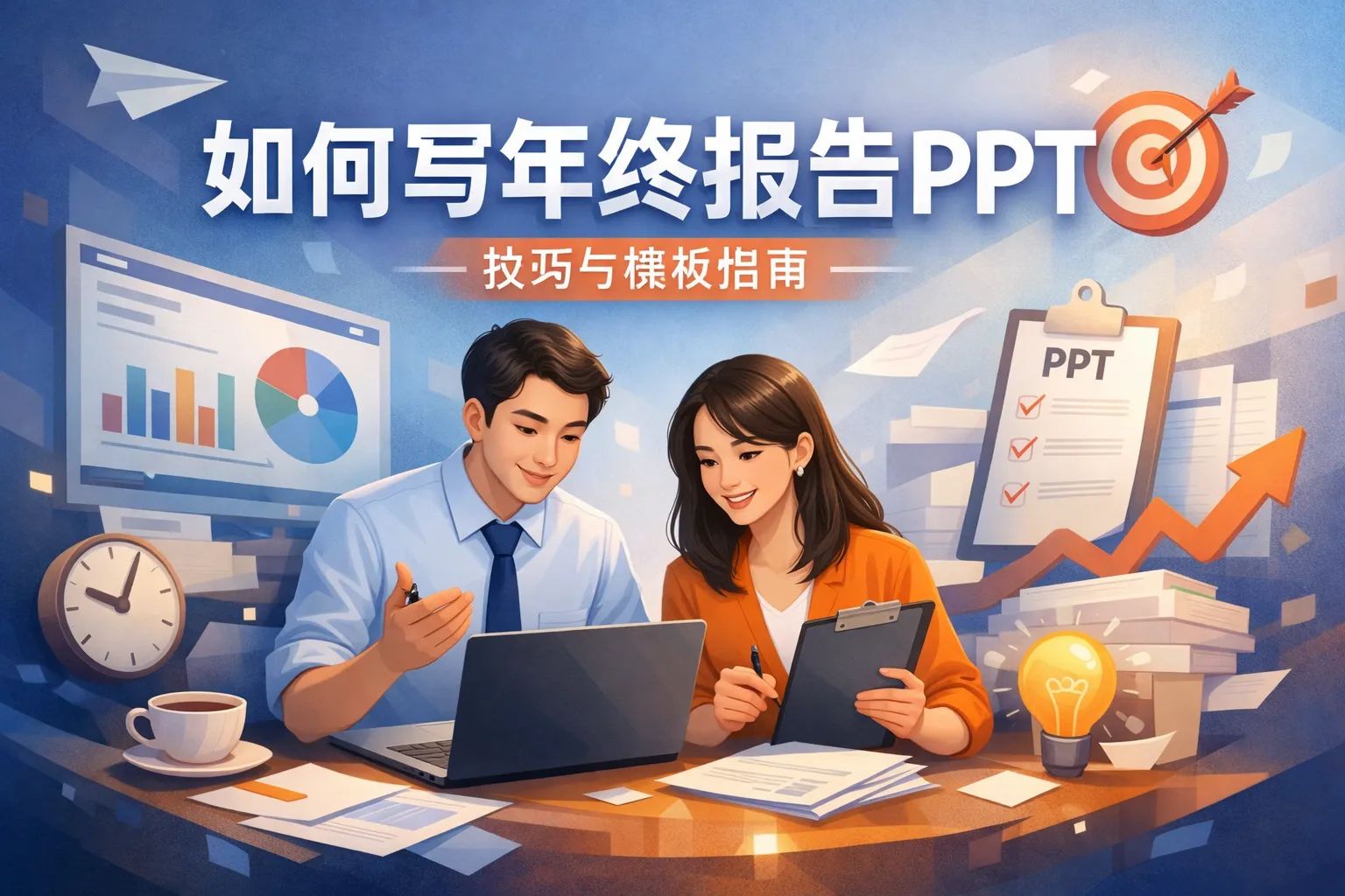 如何写年终报告ppt